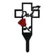 thumbnail image 1 of Placa conmemorativa de cementerio de metal con acentos de corazón, marcador de tumba de recuerdo con la inscripción "Te extraño" en letra cursiva, estaca para jardín y decoración de cementerio., 1 of 8