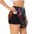 thumbnail image 1 of Balery Forest Koala Pantalones cortos deportivos para mujer con forro y dos bolsillos, elásticos, para entrenamiento, gimnasio, yoga-Medium, 1 of 7