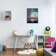 thumbnail image 2 of Stupell Industries Dream Big Retro Green Space Planet with Rings Outer Space Painting White Framed Art Print Wall Art, 24 x 30, 2 of 7