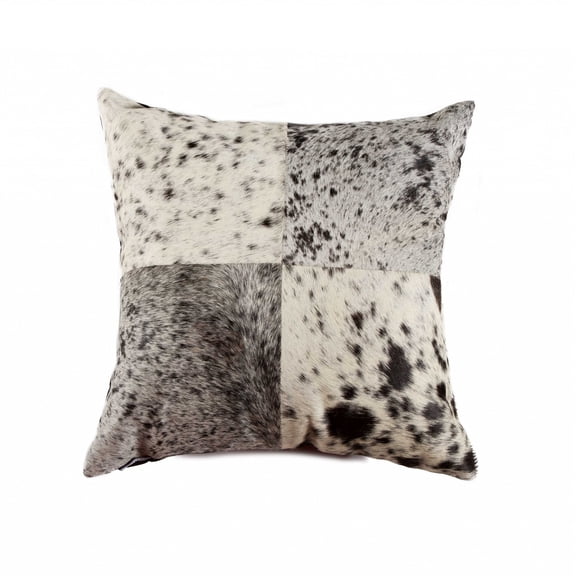 18" x 18" x 5" Brilliant White Torino Kobe Cowhide Pillow