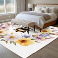 thumbnail image 4 of 6'x9' Area Rugs, Rustic Bee Garland Indoor Outdoor Area Rug for Living Room Bedroom, Spring Floral Watercolor Washable Bathroom Rugs Kitchen Floor Carpet Mats Home Decor Aesthetic, 4 of 8