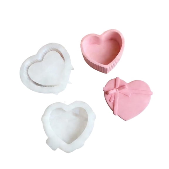 CEORPER Heart Shape Silicone Mold Storage Box Moulds Suitable for Candle Cups Making