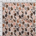 thumbnail image 3 of oneOone Georgette Viscose Brown Fabric Stripe & Leaves Block Diy Clothing Quilting Fabric Print Fabric By Yard 42 Inch Wide, 3 of 4