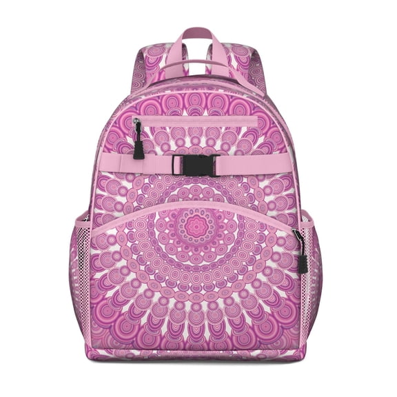 Trippy Style Waterproof Travel Backpack - Emotional Healing Geometric Design, Breathable Student Bag with Multiple Pockets, Durable Fantasy Floral Backpack for Teens