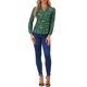 thumbnail image 2 of CAMISA METÁLICA CON ESTRELLAS DE MANGA LARGA Y CUELLO ALTO PARA MUJERES INSPIRE CHIC TALLA XS VERDE-FLORAL, 2 of 6