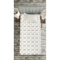 thumbnail image 3 of Ambesonne Motorcycle Quilted Bedspread Set 2 Pcs, Mopeds Scooters, Twin Size, Salmon Seafoam, 3 of 3