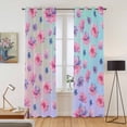 thumbnail image 2 of Spring Floral Kitchen Curtains Window Panels, Purple Pink Blue Flower Summer Botanical Insulated Window Treatment Curtain, Grommet Curtains for Bedroom/Living Room/Bathroom, 2 Piece 42"Wx84"L, 2 of 8