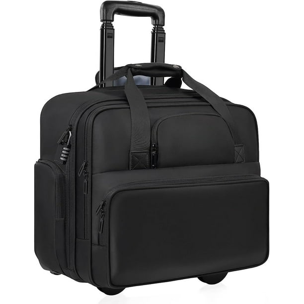 Rolling Laptop Bag Men Women with Wheels, Anti Theft Rolling Briefcase