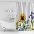 thumbnail image 4 of Small Stall Shower Curtain 48x72 Inch Narrow Half Size Sunflower Bath Curtains Bathroom Decor Yellow Purple Summer Botanical Rustic Waterproof Fabric Shower Curtain Set with Hooks 48 Inch, 4 of 6