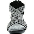 thumbnail image 3 of Delicacy Womens Angel-37 Strappy Rhinestone Dress Sandal Low Heel Shoes, 3 of 3