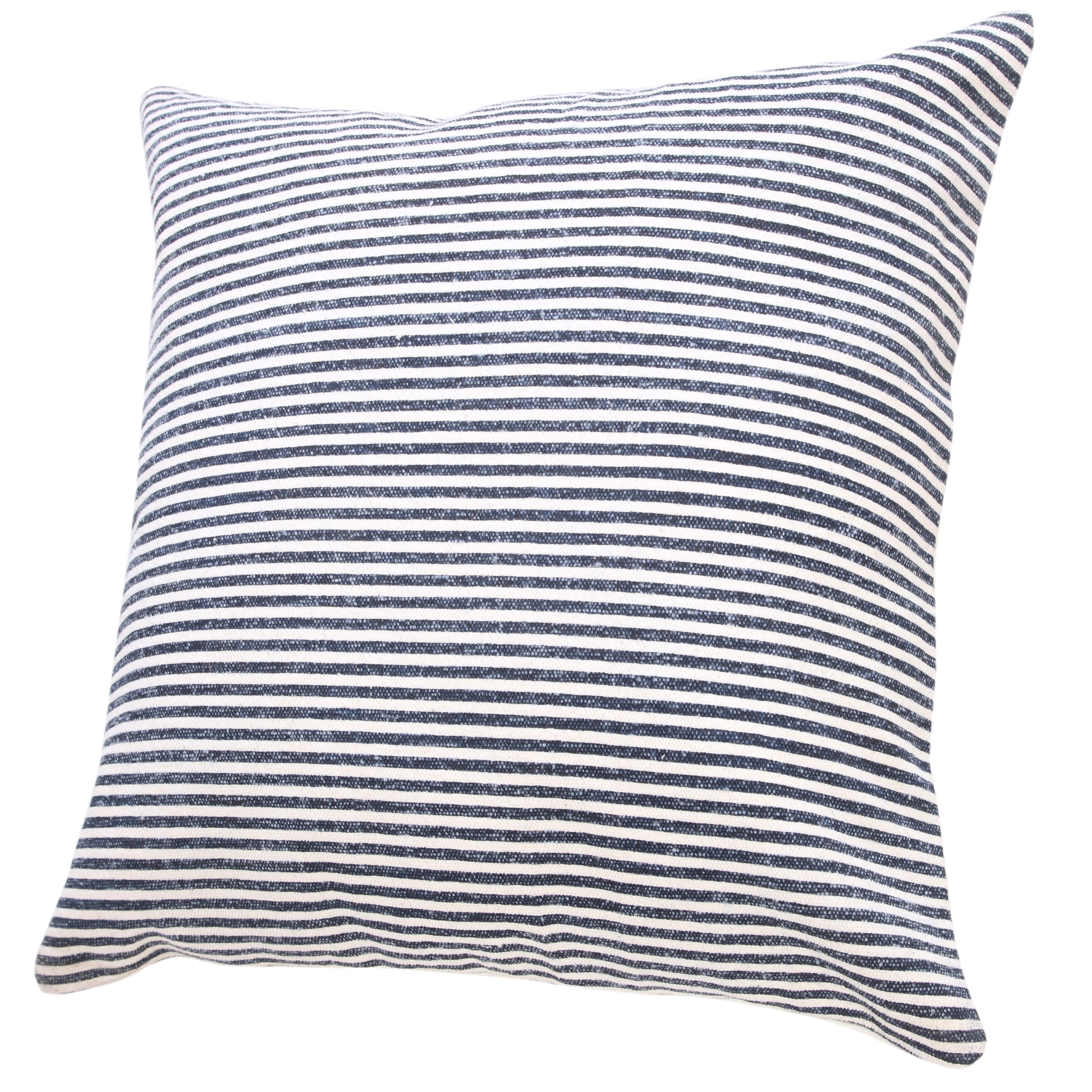 Ox Bay Hampton Set of 2 Striped 20" x 20" Blue/White Cotton Adult Decorative Throw Pillows