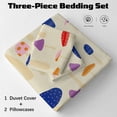 thumbnail image 3 of BlessLiving 3Pcs Mushroom Duvet Cover Set Queen Bed Set Beige Bedding Set, 3 of 7