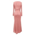 thumbnail image 4 of Elegant Solid Color Sequin Long Sleeve Evening Gown For Ladies Party Dress For, 4 of 5