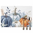 thumbnail image 2 of Orange Blue Pumpkin Placemats Set of 12 Leaf Starfish Coral Heat Insulated Linen Place Mats, Washable Stain-Proof Table Mats for Dining Tables Holiday Decor 13x19inch, 2 of 9
