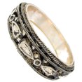 thumbnail image 3 of Antiqued Silver Tone Boho Chic Gypsy Hippie India Design Bangle Bracelet Ladies Adult Female Women, 3 of 3