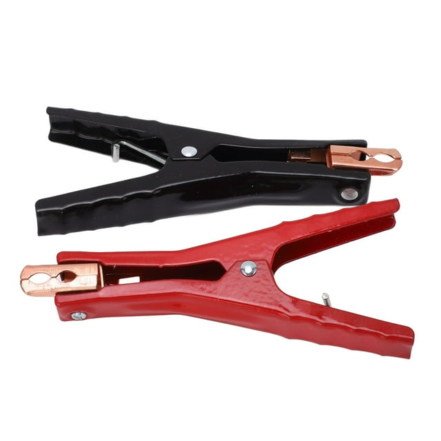Clip de Câble de Batterie, 2 Pcs Pinces de Test en Alliage d'Aluminium Noir Rouge Antirouille pour RVs pour Bateaux