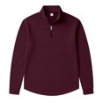 thumbnail image 5 of Domuza Quarter Zip Pullover Sweatshirt for Men, Waffle Knit Mock Neck Polo Sweater, Fashion Winter Long‑Sleeve Casual Tops, 5 of 8