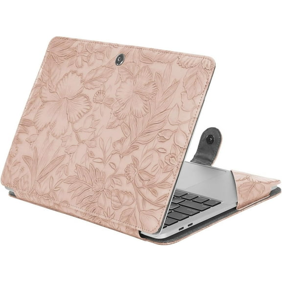 MOSISO Leather Case for MacBook Air 13.6 M4 M3 M2 (2025-2022) / Air 13 M1 (2022-2018) / Pro 13 M2 M1 (2025-2016), PU Portfolio Stand Cover