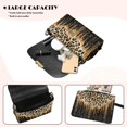 thumbnail image 5 of SCRAWLGOD Leopard Pearl Print Beige Black Crossbody Bags for Women Trendy PU Leather Shoulder Handbags Purses for Women with Detachable Chain Strap, 5 of 7