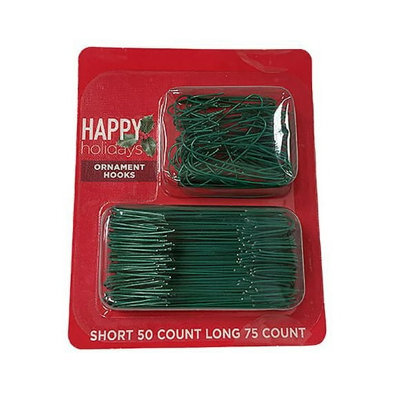 Green Ornament Hooks 4 pack of 50 short; 75 long (500 total)