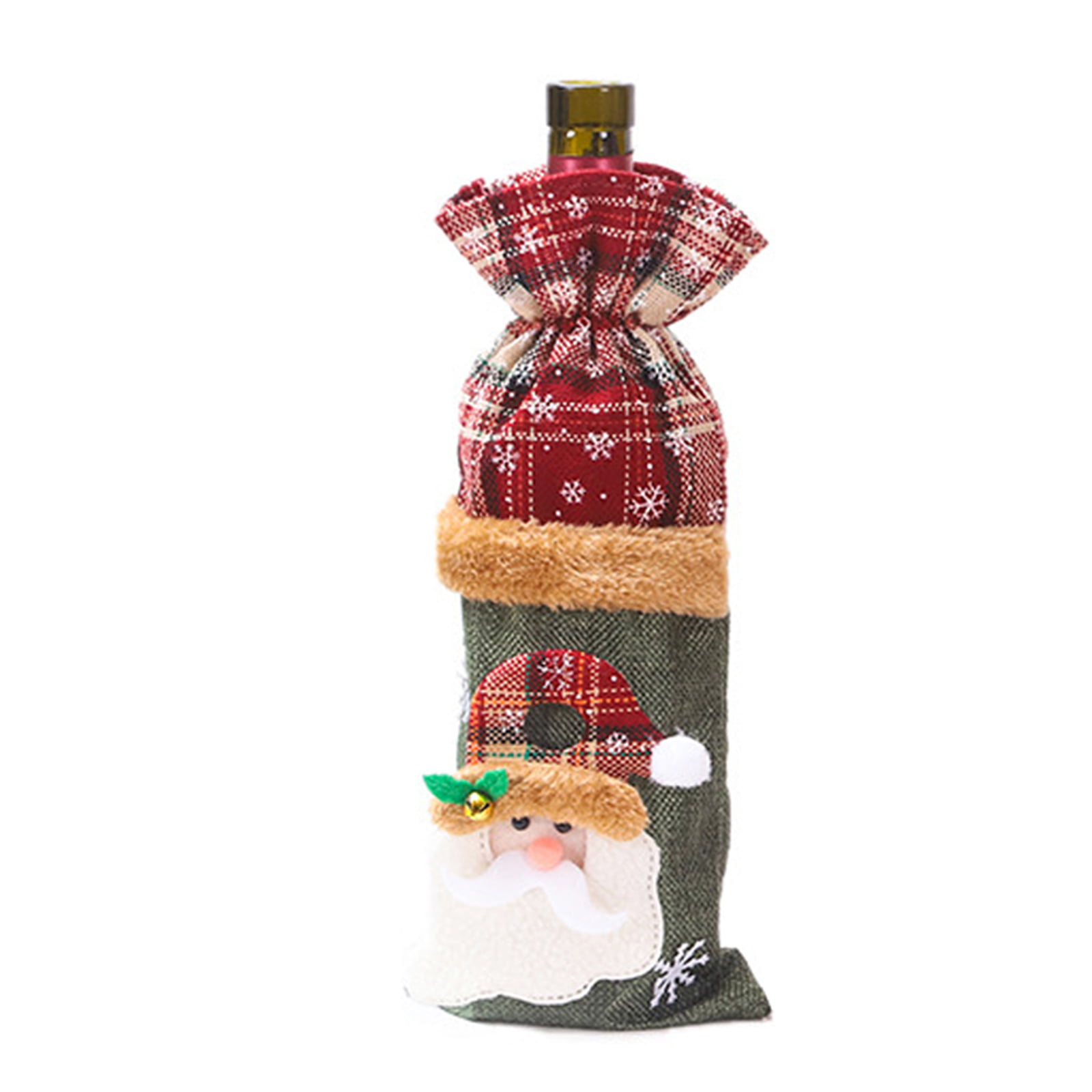 Lovely Christmas Santa Wine Bottle Cover Gift Bag Dinner Party Table Decor Xmas 