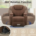 thumbnail image 4 of Homall Recliner Chair Massage Fabric 360° Swivel Rocker Recliner Living Room Chair Home Theater Seating Overstuffed Single Sofa Chair, 4 of 7