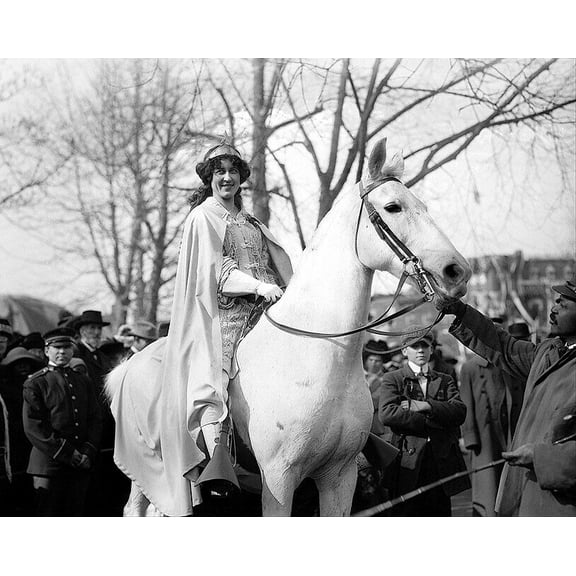 Inez Milholland at Washington DC Suffrage Parade - 12x18 Inch Laminated Aviation Poster - Stunning Detail and Bold Colors