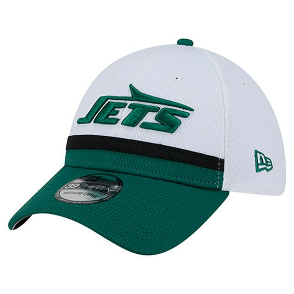 Men's New Era White/Green New York Jets Dashmark Rays 39THIRTY Flex Hat