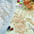 thumbnail image 5 of 2PCS 3D Flower Applique Beaded Embroidery Applique Flower Lace Applique with Imitation Pearl, 5 of 9