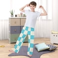 thumbnail image 5 of Blue White Checked Pattern Pajama Pants Soft Lightweight Lounge Pants Bottoms Sleep Pants Warm Comfy, 5 of 9
