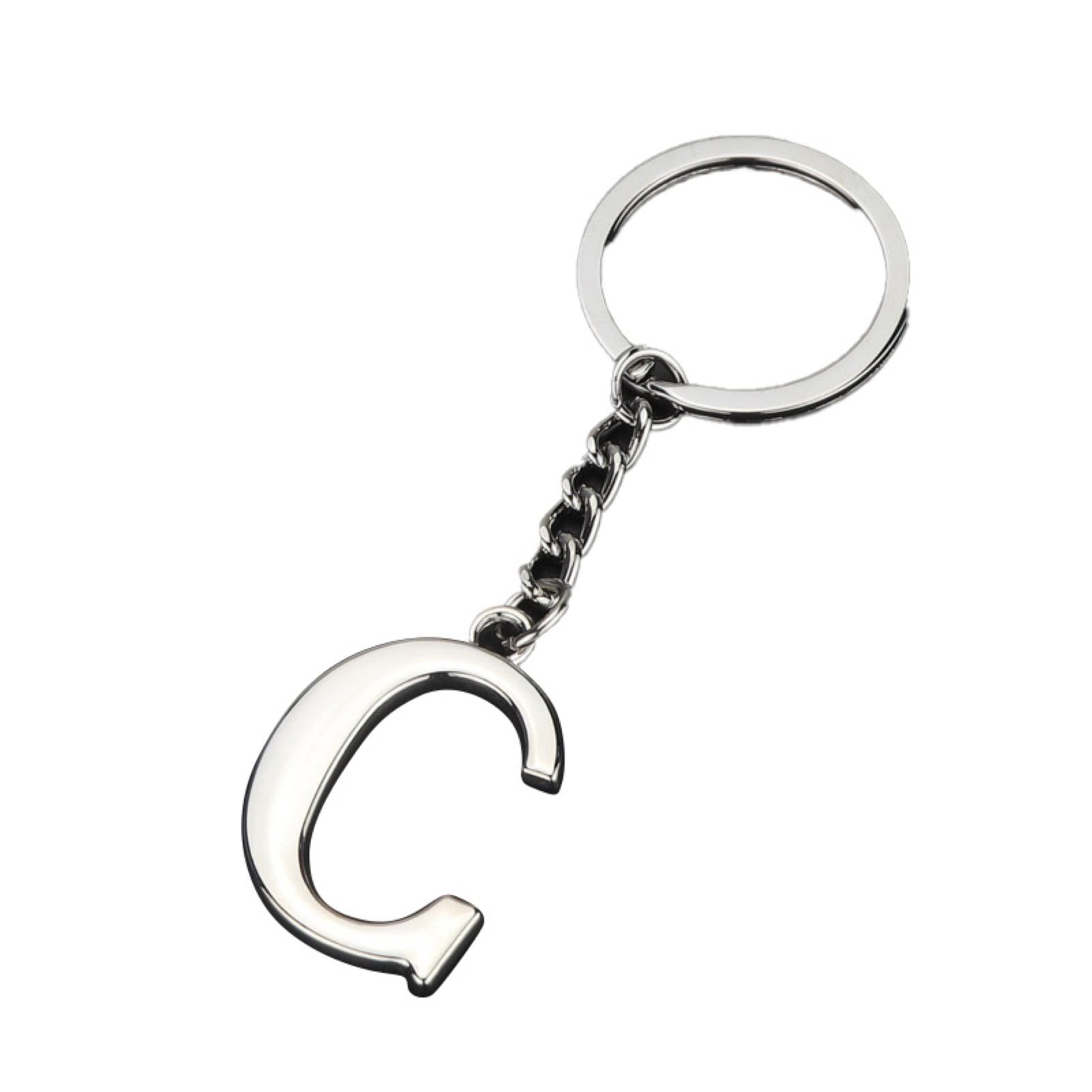 Citystores Key Ring Non-fading Decorative Electroplated A-Z 26 Letter Metal Key Chain Charm for Promotional Gifts,B, Women's, Size: One size, Grey