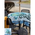 thumbnail image 5 of Outdoor Tablecloths with Umbrella Hole & Zipper, Teal Sea Turtle 54x54 Inch Square Tablecloths, Coastal Ocean Summer Ocean Waves Waterproof Table Cloth, Patio/Pool/Picnic Table Covers, 5 of 8
