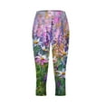 thumbnail image 6 of jjayotai Boho Floral Print Leggings for Women, Trendy Art Painting Beach Summer Fall Clothes Yoga Pants High Waisted Capri Trousers, 6 of 7