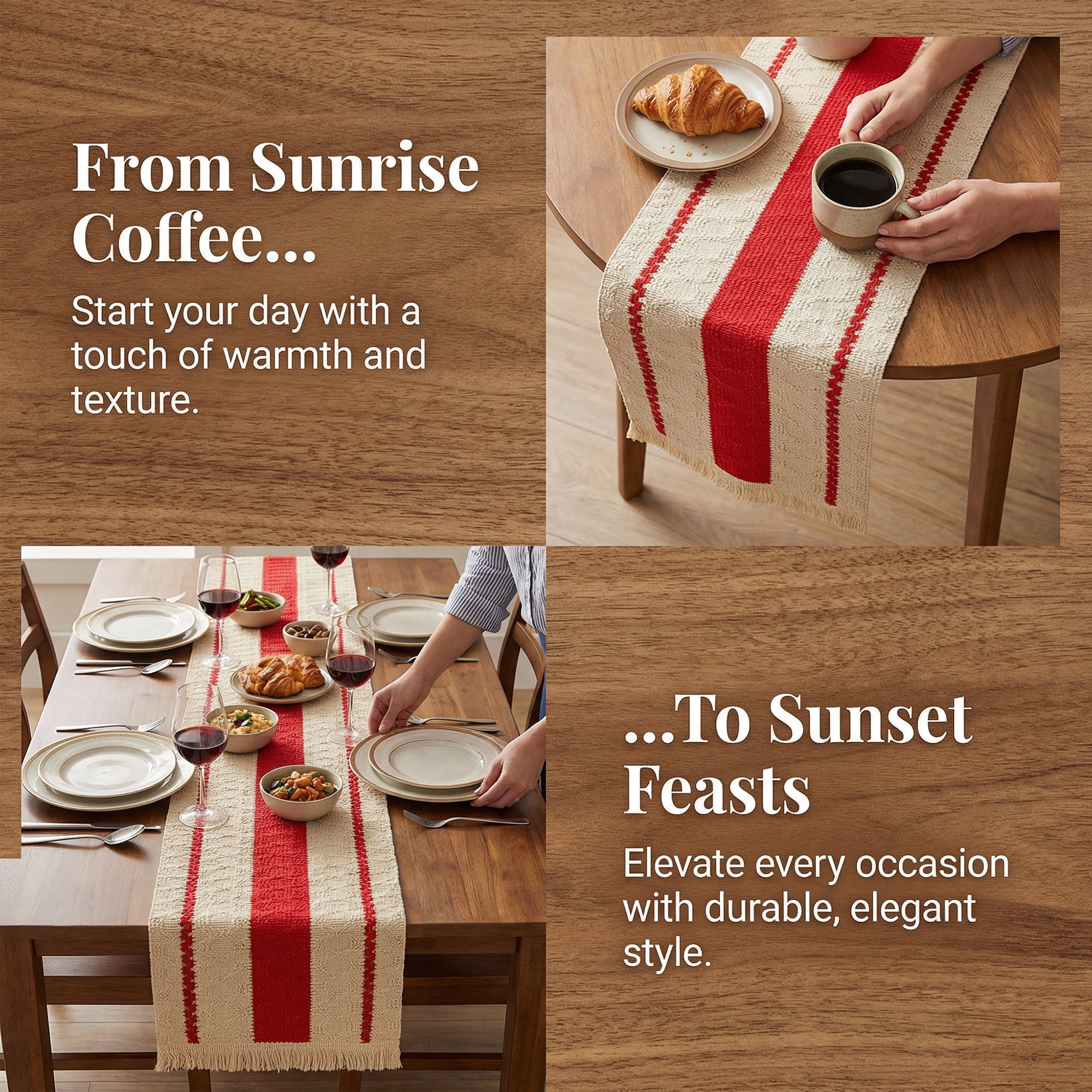 Unique Bargains Farmhouse Polyester Table Runner for Birthday Decoration Red 11.8"x70.9"