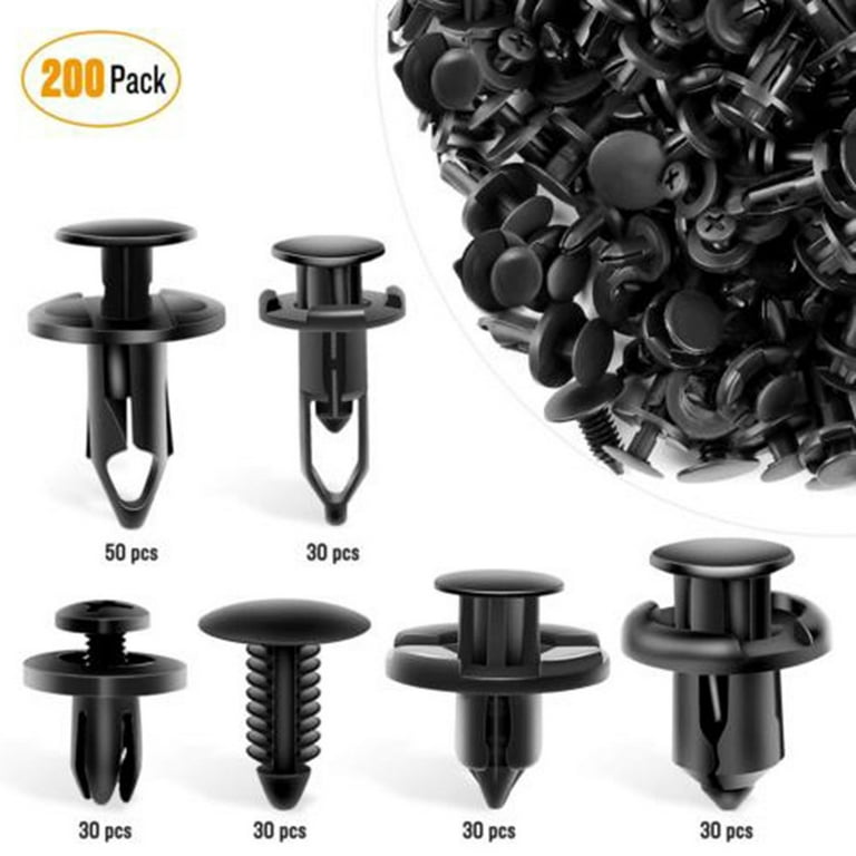 FALYEE 200 Pcs Universal Plastic Fender Clips Push Bumper Fastener Rivet  Clips 