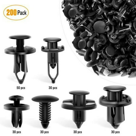 

Ruibeauty 200 Pcs Universal Plastic Fender Clips Push Bumper Fastener Rivet Clips
