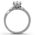 thumbnail image 3 of Women's Stainless Steel Engagement Ring with AAA Grade CZ in Clear - Size 9, 3 of 5