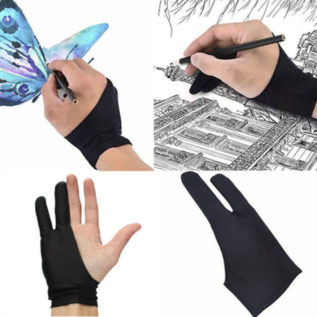 Two-Fingers Anti-fouling Glove For Artists Drawings/Pen Graphics Tablet Pad 