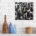 thumbnail image 6 of Black Cats Houses Wall Clock Square Silent Non Ticking Battery Operated Clock for Home Bathroom Kitchen Bedroom Living Room, 6 of 8