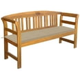 thumbnail image 2 of vidaXL Outdoor Patio Bench Garden Park Bench with Cushion Solid Wood Acacia, 2 of 16