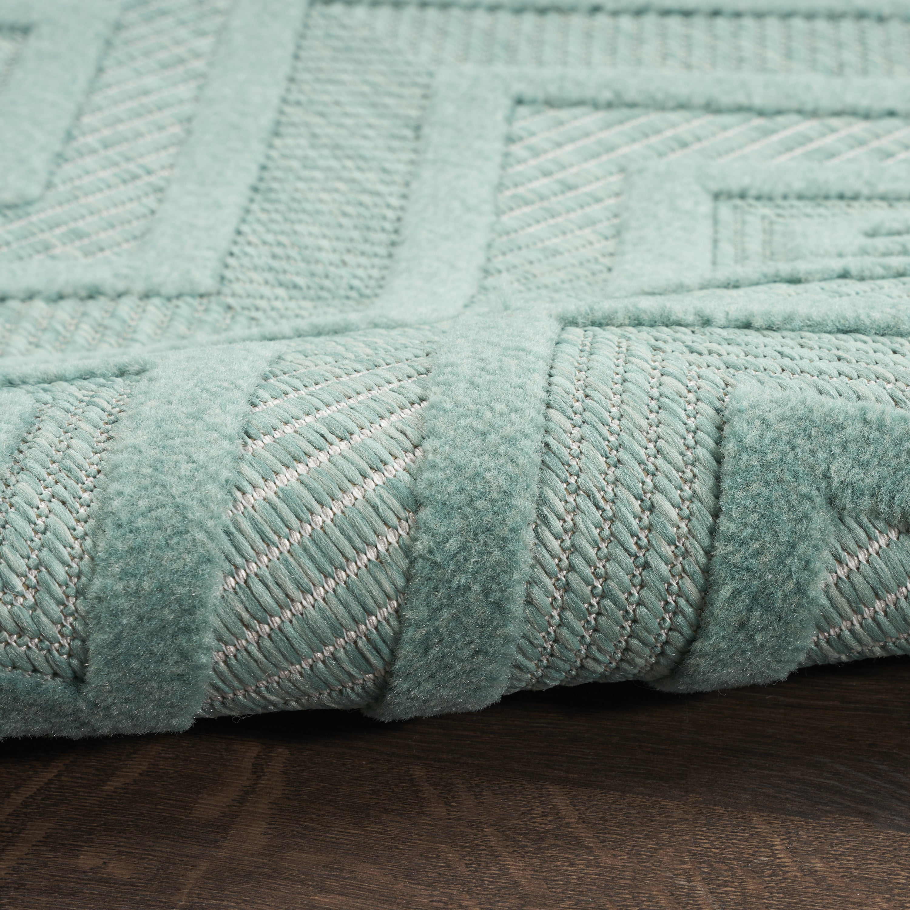 Nourison Versatile Indoor/Outdoor Aqua/Teal 8' x 10' Area Rug, (8x10)