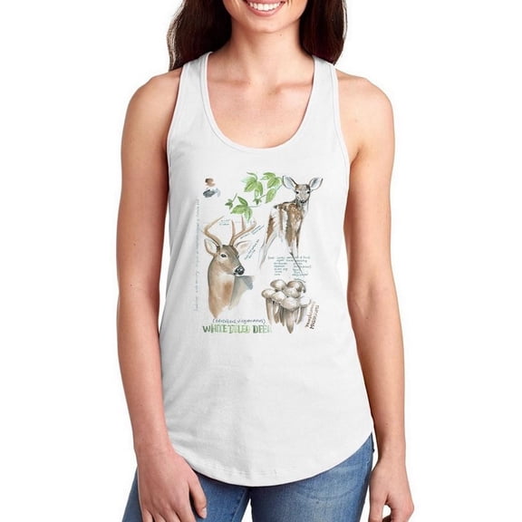 Wildlife Journal. Deer Racerback Tank Women -Jennifer Paxton Parker Designs, Female x-Large