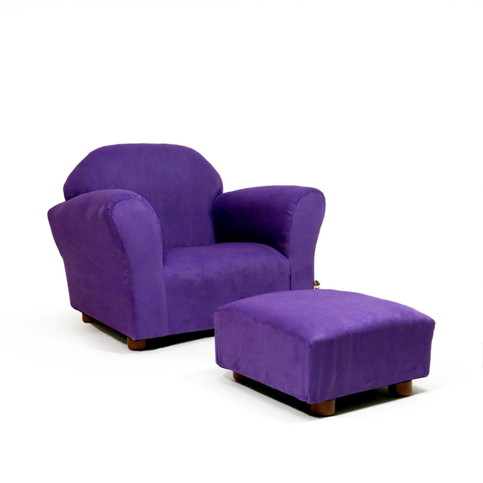 Roundy Childrens Chair Microsuede Grey with ottoman