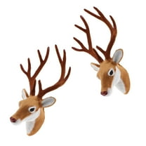 2 Pieces  Deer Head Plush Stuffed Animal Toy For Kids Children Gifts