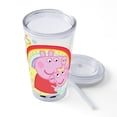 thumbnail image 5 of CafePress - Peppa Pig: Sisters - 16 Ounce Classic Clear Insulated Double Wall Tumbler Cup with Lid Straw , Reusable, 5 of 5