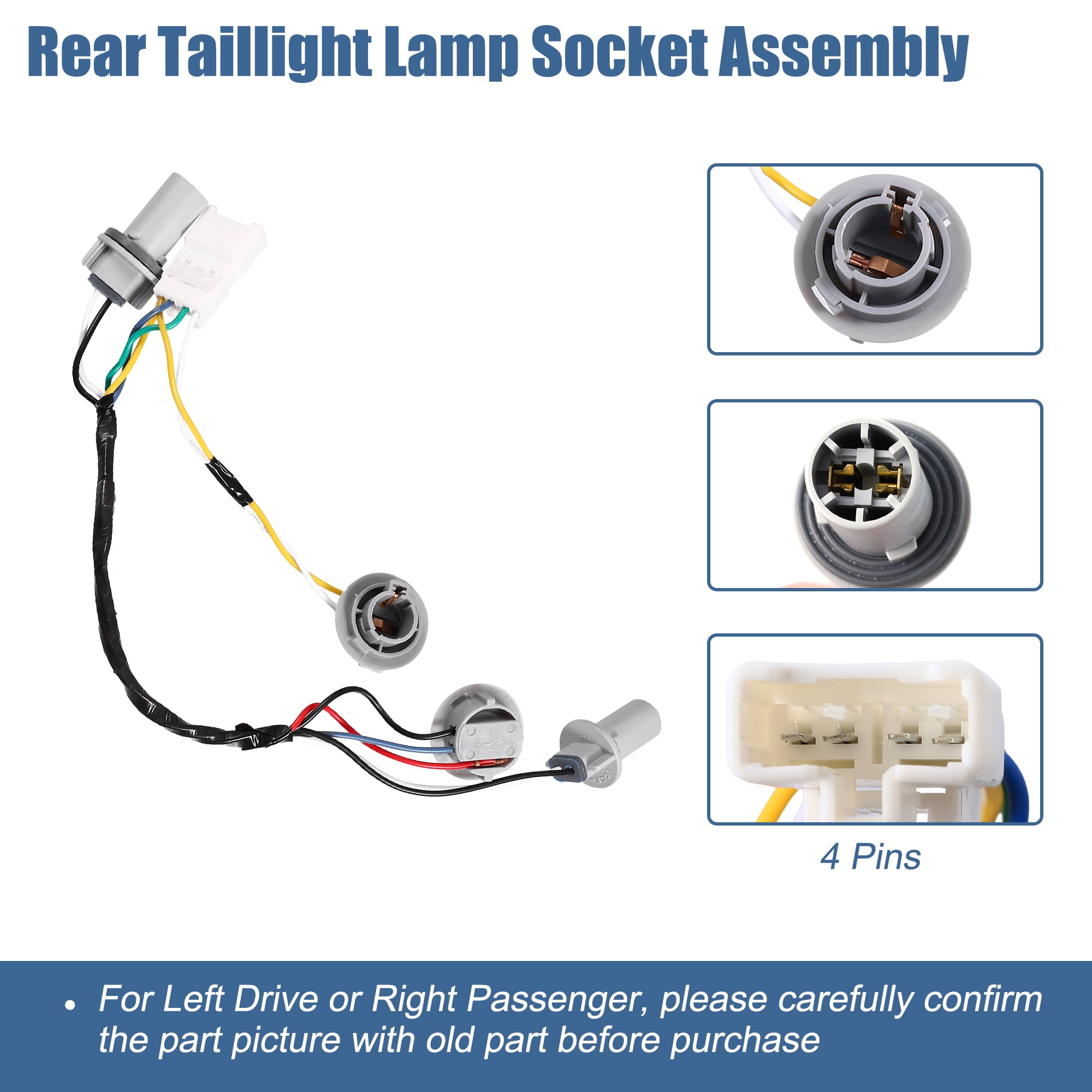 Unique Bargains Tail Lamp Holder and Wiring Harness 92450-3Q000 for Hyundai Sonata 2Pcs