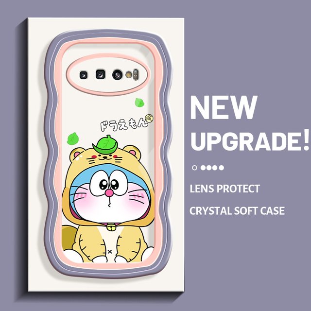 Funda de teléfono para Samsung galaxy S10 4G S10 Plus funda protectora HP lindo patrón Doraemon patrón colorido borde suave transparente funda de teléfono a prueba de golpes simples casos transparente