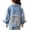 Z10-Blue, variant on Toddler Girls Denim Jacket, Chest Flap Pockets Heavyweight Button Down Sequin Flower Casual Trucker Jeans Coats for Kids Blue Size 7-8