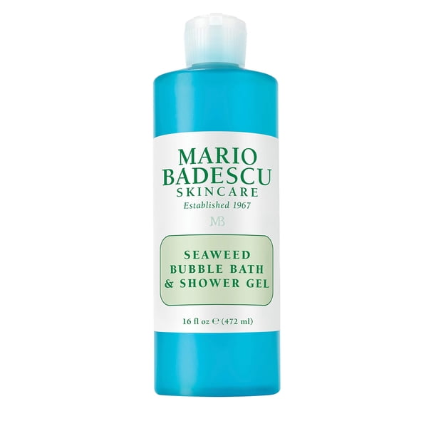 Mario Badescu Gel de baño y ducha con burbujas de algas marinas, gel de baño hidratante diario 2 en 1 para hombres y mujeres, cuidado corporal enriquecido con fragancia marina, r