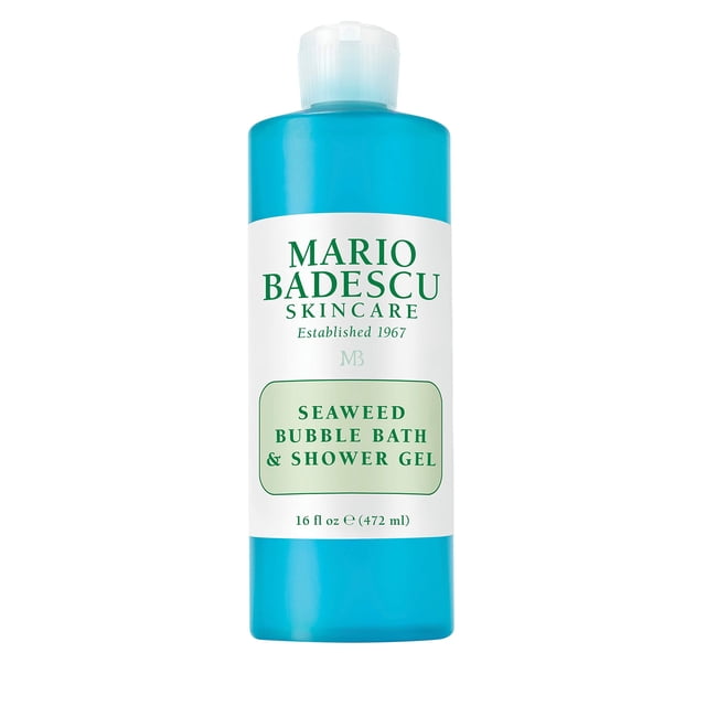 Mario Badescu Gel de baño y ducha con burbujas de algas marinas, gel de baño hidratante diario 2 en 1 para hombres y mujeres, cuidado corporal enriquecido con fragancia marina, r